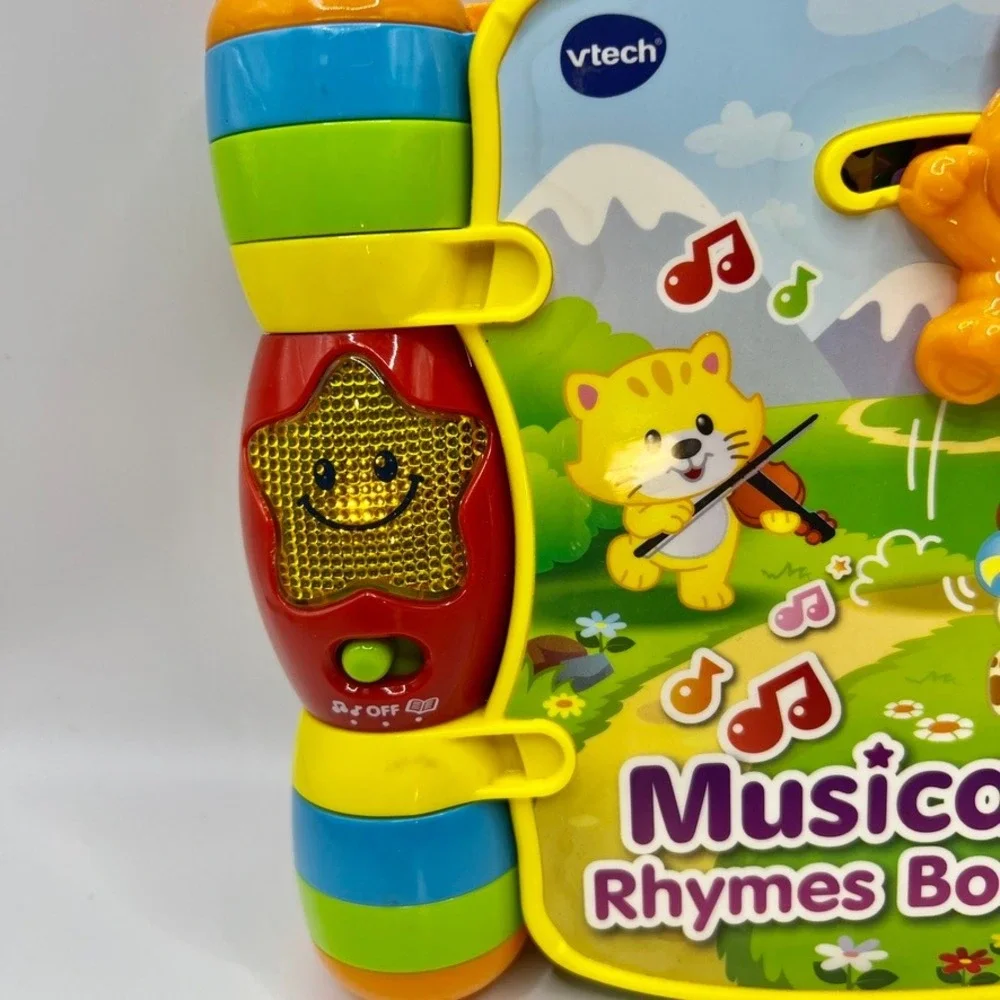 V-tech Musical Rhymes Book Red - Tested Works Great - Songs Lights